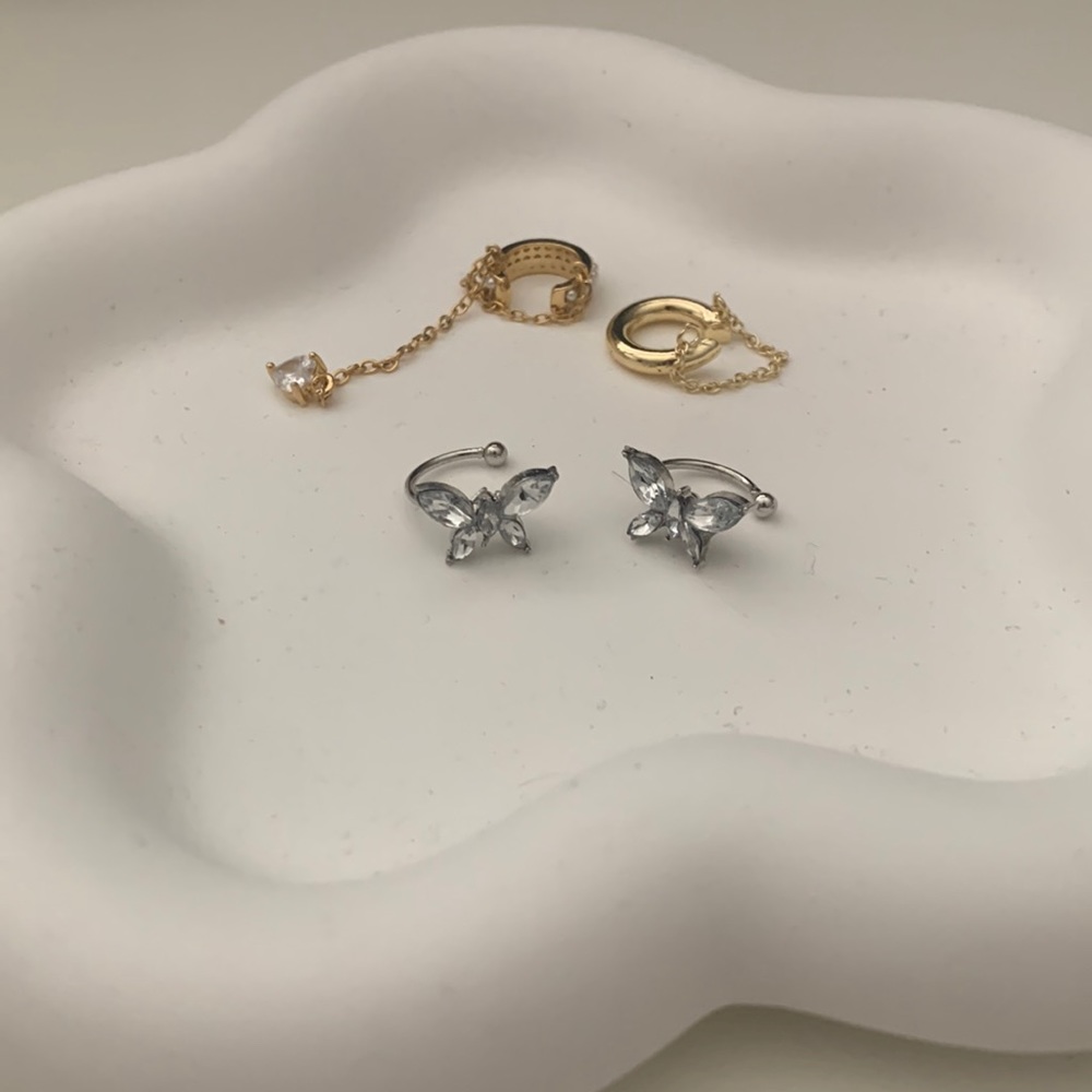 gold and silver ear cuff bundle